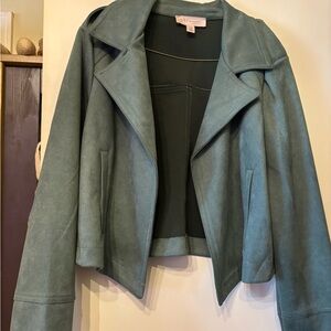 Philosophy Green Suede Blazer Jacket